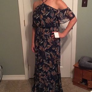 Lulu’s off the shoulder Maxi Dress.